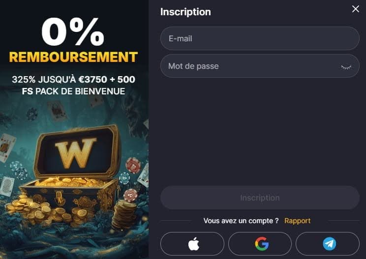Winhero Casino inscription