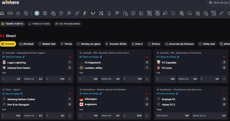 Winhero Casino paris sportifs