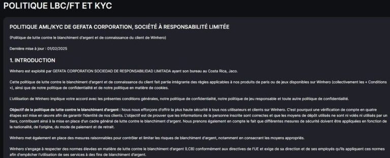 Winhero Casino politique